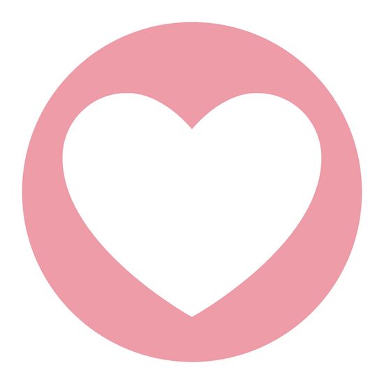 white heart shape on pink circle